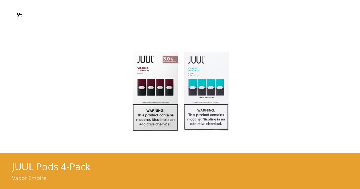 juul pods 4 pack 1 Juul Pod Is Equal To How Many Cigarettes JUUL Virginia Tobacco Pods 3% main image 0
